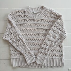 Abercrombie & Fitch Cream crochet sweater